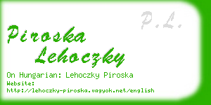 piroska lehoczky business card